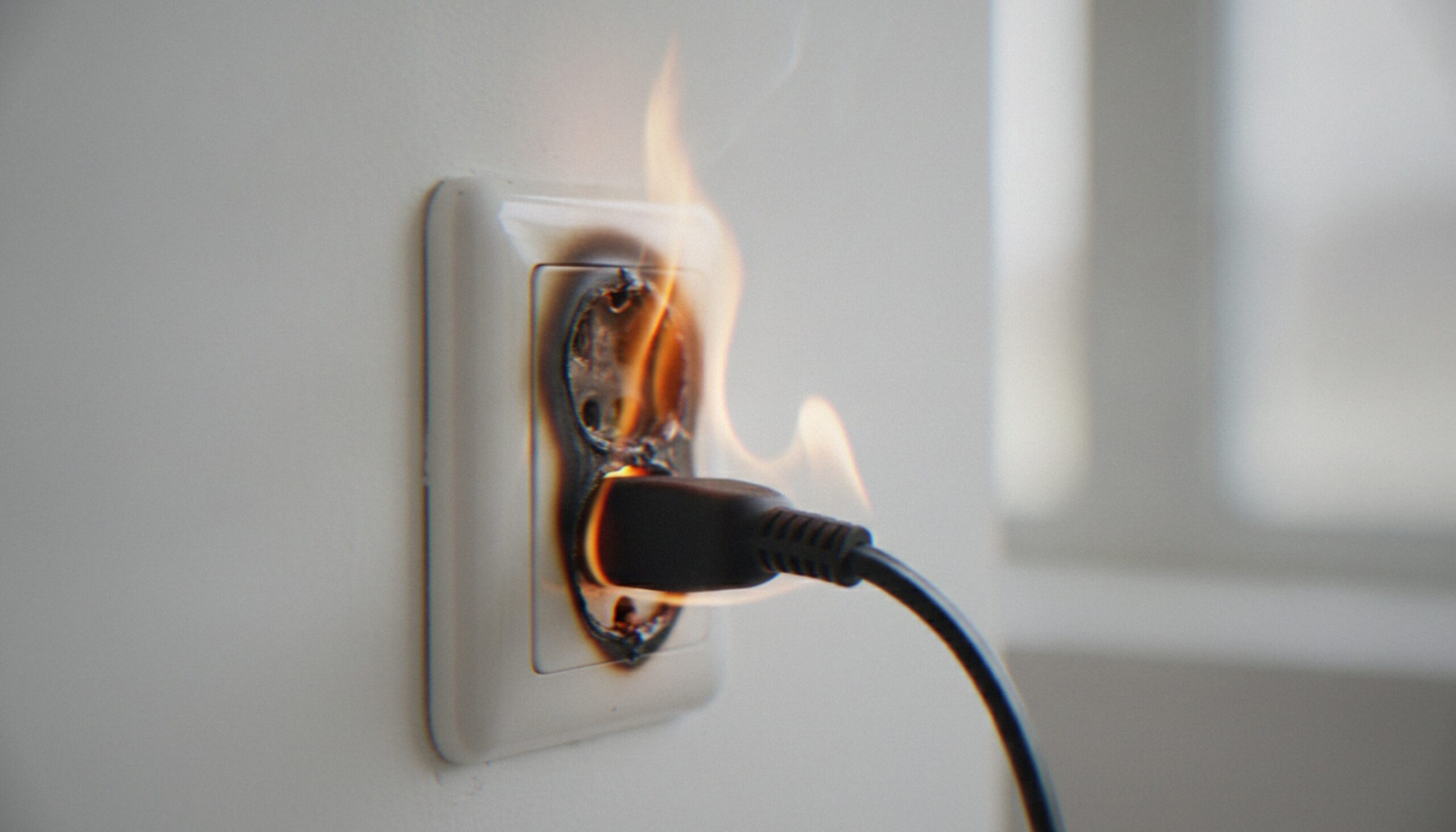 Electrical outlet with fire